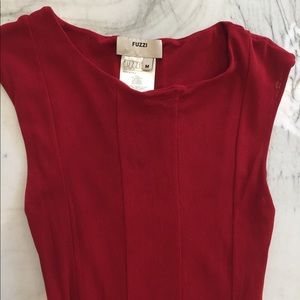 Fuzzi brand red dress with stretch.